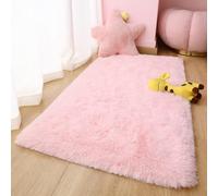 Aspire Homeware Alfombras para sala de estar, alfombra de área rosa para dormitorio, 60 x 110 cm, antideslizante, moderna, súper suave, gruesa, mullida, no se desprende