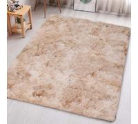 Aspire Homeware Alfombras para Sala de Estar - Alfombras de Área Beige con Efecto Tie-Dye para Dormitorio Antideslizantes - Alfombras Modernas de Felpa Súper Suave para Salón - Alfombra de Pasillo