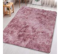 Aspire Homeware Alfombras para sala de estar - Alfombras de área de tie-dye rosa lila para dormitorio antideslizante - Alfombras de felpa modernas y súper suaves para salón - Alfombra mullida y lanuda