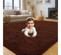 Aspire Homeware Alfombras para sala de estar - Alfombras marrones para dormitorio de 120x170cm antideslizantes - Alfombra moderna, súper suave, de pelo grueso, esponjosa y peluda sin desprendimiento