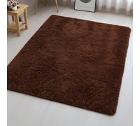 Aspire Homeware Alfombras para sala de estar - Alfombras marrones para dormitorio de 80x150cm antideslizantes - Alfombra moderna, súper suave, de pelo grueso, esponjosa y peluda sin desprendimiento