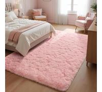 Aspire Homeware Alfombras para sala de estar - Alfombras rosas de 120x170 cm para dormitorio antideslizantes - Alfombra moderna, súper suave, gruesa, de pelo esponjoso y mullido sin desprendimiento