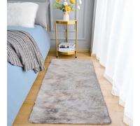 Aspire Homeware - Alfombras para sala de estar de 60 x 110 cm - Alfombras de área de color gris claro estilo tie-dye para dormitorio antideslizantes - Alfombras de felpa súper suaves y modernas para