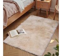 Aspire Homeware Alfombras para sala de estar pequeñas de 50 cm x 80 cm - Alfombras de área de color tie-dye crema para dormitorio antideslizantes - Alfombras de piso de felpa súper suaves modernas
