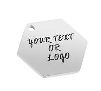 Aspire Personalized Dog Tags Engraving Metal Tag, Stamping Engraving Tag for DIY Decorative Craft Cat ID Tags-Silver Hexagon