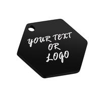 Aspire Personalized Dog Tags Engraving Metal Tag, Stamping Engraving Tag for DIY Decorative Craft Cat ID Tags-Black Hexagon