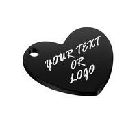 Aspire Personalized Dog Tags Engraving Metal Tag, Stamping Engraving Tag for DIY Decorative Craft Cat ID Tags-Black Heart