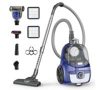 Aspiron Aspiradora de recipiente, aspiradora ligera sin bolsa, taza de polvo grande de 3.7 cuartos de galón, rebobinado automático de cable, 5 herramientas, filtro HEPA, aspiradora portátil de