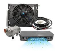 Aspligo Kit de aire acondicionado eléctrico 12 V para debajo del salpicadero, sistema universal de CA 12V, apto para furgoneta, auto, RV, camión, autocaravana, barco, autobús