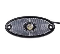 ASPÖCK FLATPOINT II Lámpara de señalización LED blanca luz de posición delantera para remolque 12V gálibo universal con reflector IP69K ADR camión furgoneta 102x46x14mm