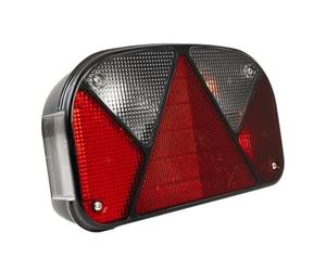 ASPÖCK Multipoint II Piloto Trasero Derecho 6 Funciones para Remolque Luz de Posición Freno Marcha Atrás Matrícula Intermitente 5 PIN 240x140x52mm 12V