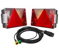 ASPÖCK MULTIPOINT IV Kit de Luces Traseras Seis Funciones para Remolque con Arnés Eléctrico MANTES de 5m Enchufe 7 Pines Conectores Bayoneta 12V 200x136x56mm