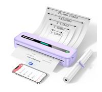 ASprink Impresora Térmica A4 Portátil M832, 300DPI Bluetooth Sin Tinta, Pequeña y Compacta Para Papel Térmico A4, Compatible Con Android e iOS - Morado