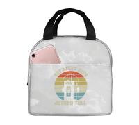 AsqLdQM Jethro Musics Tull - Bolsa de almuerzo portátil con aislamiento térmico grueso de papel de aluminio grueso, para hombres y adultos, bolsa de almuerzo aislada, color negro