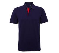 Asquith & Fox Asquith and Fox Men's Classic Fit Contrast Polo, Multicolor (Navy/Red 000), Large para Hombre