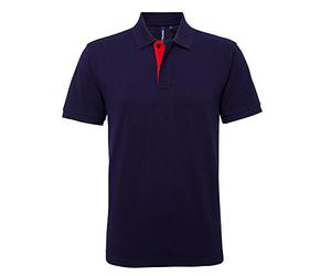 Asquith & Fox Asquith and Fox Men's Classic Fit Contrast Polo, Multicolor (Navy/Red 000), Large para Hombre