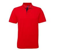 Asquith & Fox Asquith and Fox Men's Classic Fit Contrast Polo, Multicolor (Red/White 000), Large para Hombre