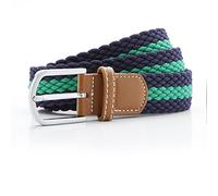 Asquith & Fox Asquith and Fox Stripe Braid Stretch Belt Cinturón, Multicolor (Navy/Kelly 000), 100 (Talla del Fabricante: Talla única) Unisex Adulto