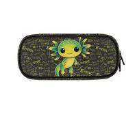 ASQVTIFE Estuche para lápices de gran capacidad con compartimentos y organizador de escritorio para niñas y niños, Axolotl verde, L8.8x W1.7x H4.1inches, Axolotl Starry Night