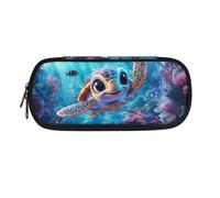 ASQVTIFE Estuche para lápices de gran capacidad con compartimentos y organizador de escritorio para niñas y niños, Tortuga marina, L8.8x W1.7x H4.1inches, Mochila para niños