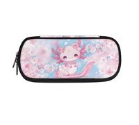 ASQVTIFE Estuche para lápices de gran capacidad con compartimentos y organizador de escritorio para niñas y niños, Bonito ajolote, L8.8x W1.7x H4.1inches, Mochila para niños