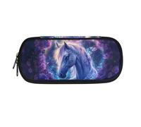 ASQVTIFE Estuche para lápices de gran capacidad con compartimentos y organizador de escritorio para niñas y niños, Caballo rosa, L8.8x W1.7x H4.1inches, Mochila para niños