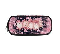 ASQVTIFE Estuche para lápices para niños, estuche con compartimentos, bolsa organizadora para bolígrafos, Axolotl Sakura, L8.8x W1.7x H4.1inches, Bolsillo para el paquete