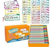 ASQzhuLIWing 30pcs Lectura de Rhyme Flip Book, Children's Word Family Flip Book, Visual Word Card Game, Adecuado para educación, Lectura, interacción