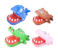 ASQzhuLIWing 4pcs Juego de Juguetes con Dedos mordidos cocodrilo Juego de Dientes Juguetes de reacción Divertida clásicos adecuados para Regalos de Fiesta de Entretenimiento Familiar Color Aleatorio
