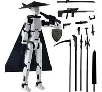 ASQzhuLIWing Figura de acción T13 Impresa en 3D multiarticulada móvil Lucky13 maniquí 13 Figura de acción Titan13 Robot 13 Figuras Stop Motion decoración de Escritorio Regalo coleccionistas (Blanco)