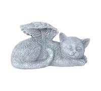 ASQzhuLIWing Piedra conmemorativa de resina de ángel, gato, manualidades, decoración de jardín, monumento de ángel, gato, lápida, estatua conmemorativa, lápida, adecuada para decoración del jardín del