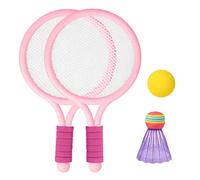 AsrMyjcx 2 Piezas Raqueta Tenis Infantiles Raqueta Badminton Juego Pelota Raqueta Juguetes Superficie Lisa Adecuado para Actividades Recreativas Aprendizaje de, Rosa