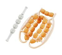 AsrMyjcx 2 Piezas Rodillo Muscular Relajador de Tensión Y Masajeador de Piernas Y Cuello con Antideslizantes Cómodos Adecuado para de Alto Rend, Naranja