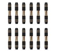 AsrMyjcx 6 Piezas Barriles de Dardos Reemplazo Juego de Barriles para Lanzar Barriles Adaptables Punta Suave y Punta Acero Material Cobre Destacado Equilibrio, 12 Piezas Negro