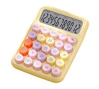 AsrMyjcx Calculadora de Escritorio Calculadora Mecánica Portátil con Botones Pantalla Calculadora Básica de Oficina Calculadora de 12 Dígitos, AMARILLO