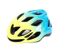 AsrMyjcx Casco Infantil con Material Ligero Y Resistente a Los Impactos, Forro Interior de Fácil Apertura Y Correa Ajustable para Usar con Patinete, Amarillo Azul