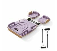 AsrMyjcx Foldable Core Tablero Ejercicios Pilates Núcleo Ajustable Madera Roble Rodillos Silenciosos Adecuado para Ejercicio Corporal Estiramiento Diario , Púrpura , Estándar