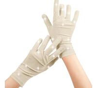 AsrMyjcx Guantes de Patinaje Artístico para Deportes sobre Hielo Forro Interior Cálido Impermeable Diseño Flexible Decorativo Niños Adultos Funcionales Recomendado en Exhibiciones Formación, Nude, L