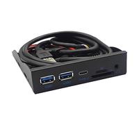 AsrMyjcx Hub USB Panel Frontal Tipo C + Lector de Tarjetas/TF USB3.2 Gen1 5Gbps Hub USB Premium de Alto Rendimiento Adaptador multipuerto USB3.2 Hub