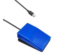 AsrMyjcx Interruptor de Pedal USB para Hablar Accesorios de Pedal Ligero Versátil para Teclado Controlador Gratuito preprogramado, Azul Silencioso