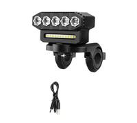 AsrMyjcx Luz de Advertencia para Bicicleta Linterna Frontal Delantero Iluminación Ancha con 5 de Plástico con Indicador en Pantalla y Control en Manillar Adecuada para Ciudad Salidas