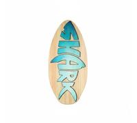 AsrMyjcx Skimboard para Niños Equipo Deportivo Acuático Tabla de Poplar Madera Resistente Antideslizante Ayuda Práctica de Balance Adecuada para Paseo por, 41 Inch, Blue Fishbone
