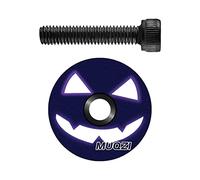 AsrMyjcx Tapa para Bicicleta Componente de Auricular Vástago Cubierta de Aluminio Robusto Diseño Llamativo Adecuada para Reparación Personalización, Negro Sonriente