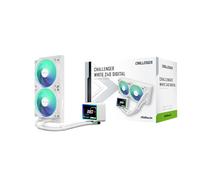 ASRock Challenger White 240 Digital AIO - Refrigeración por agua compatible con AMD AM5/AM4 e Intel LGA1851/LGA1700, ARGB, 120 x 120 x 25,4 mm