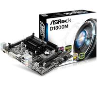 ASRock D1800M - MicroATX Placa Base, CPU Integrada Procesador, Intel Dual-Core J1800, Máx. 16GB, 2x SO-DIMM DDR3/DDR3L, negro