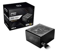 ASRock PRO-750G Fuente de alimentación, ATX 3.1, PCIe 5.1, conector 12V-2x6, 750W, 80 Plus Gold, ventilador de 120 mm, 140 x 150 x 86 mm