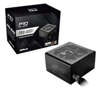 ASRock Pro Series PRO-850B - Fuente de alimentación (80 Plus, ATX3.1 y PCIe5.1, con cable de doble color, 12 V-2 x 6, 120 mm, ventilador silencioso