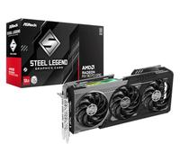 ASRock Radeon RX 9070 GRE Steel Legend Dark 12GB OC, AMD RDNA 4, 12GB GDDR6, PCIe 5.0, 3X Ventiladores, 0dB silencioso, sincronización policromada, 2920MHz Boost