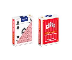 Ass Altenburger 40035 - - Cartas de póquer (63 x 88 mm, 4 Palos), Color Rojo (versión en alemán)