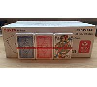 ASS Altenburger Cartas Juego de cartas en Profesional-Calidad para Romme, Puente, Canasta, Poker o Skat apto/ 8 Juego Mazos a 55 Hoja Rojo-Azul